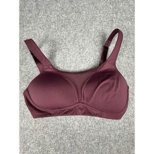 SYROKAN Womens Full Support‎ Sports Bra Deep Plum Wirefree Padded Full Coverage